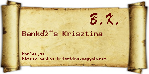 Bankós Krisztina névjegykártya